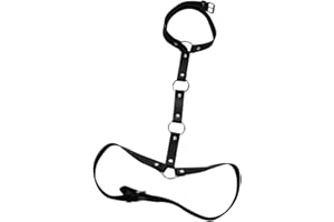 simhoa Leather Body Chain Strap Bra Women Girls Cupless Fashion Gothic Bikini Body Chain Harness Body Straps for Clubwear Dan