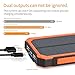 Solar Charger 15000mAh, Elzle Portable Solar Power Bank Dual USB Backup Battery Pack Charger, Outdoor Solar Phone External Battery Charger with 6 Led Flashlight for iPhone Series, Smart Phone, More