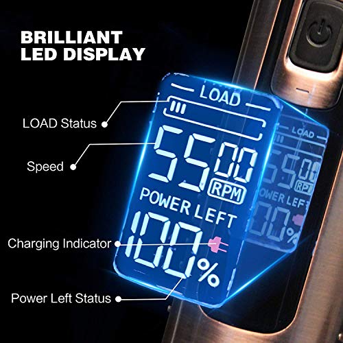 Cordless Hair Clippers for Men (Up to 7 Hour Run Time) Professional Titanium Ceramic Blade LED Display Charger Stand Christmas Gifts