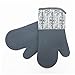 Professional Microwave Silicone Oven Mitts for one Pair, Kitchen Lines Set for Heat Resistant with 500 Degrees, Kitchen Gloves Pot Holder for BBQ Cooking Baking (Gray)