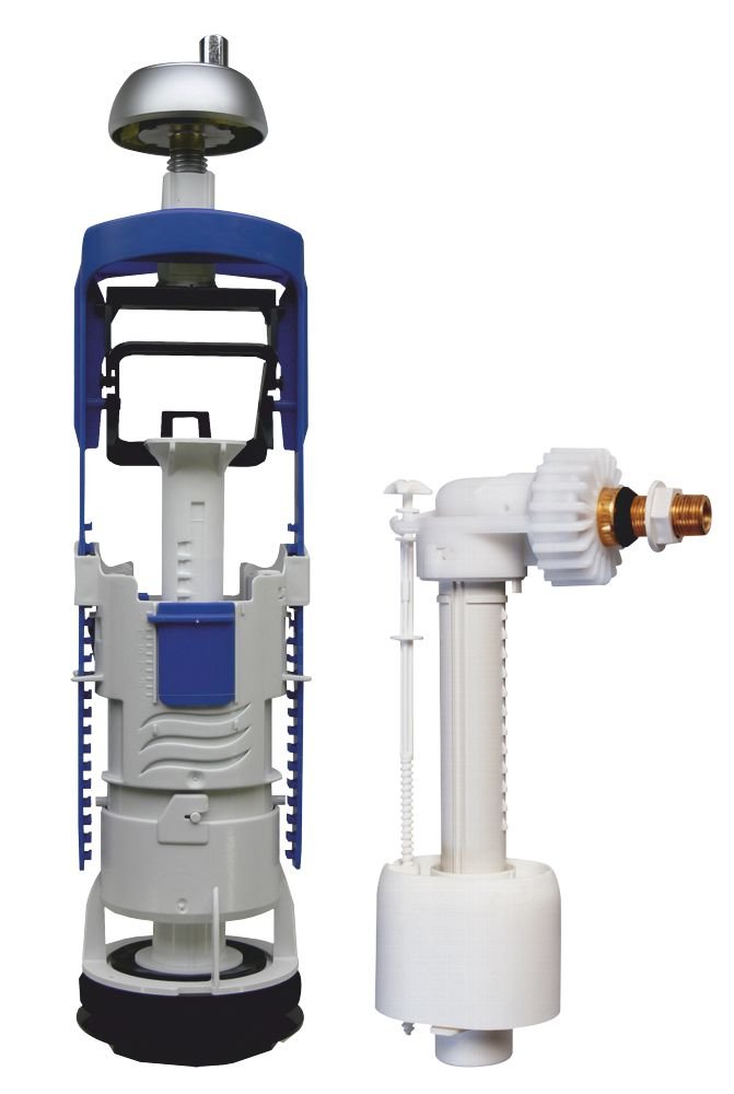 Regiplast 16500 Push Flush Mechanism Single Flow 3/6 l NF with Filling Valve 0500 NF CL 1