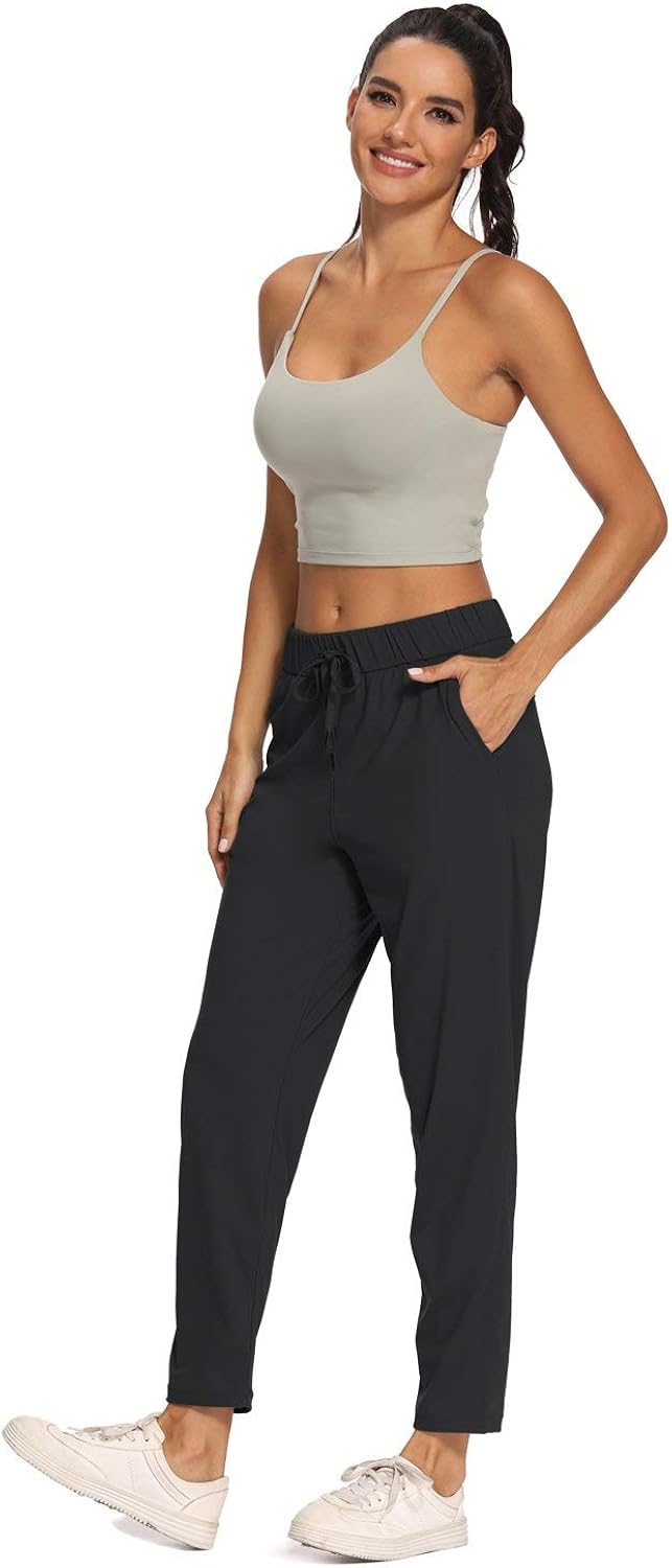 Willit Women's Lounge Sweatpants Golf Travel Pants 7/8 Casual Joggers Stretch Comfy On The Fly Pants: Clothing