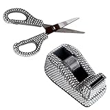 Home-X Bling Crystal Jeweled Tape Dispenser and Scissor (Sold as Set)
