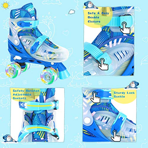 GVDV Roller Skates for Boys Adjustable Size Double Roller Skates