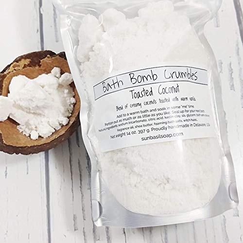 Coconut bath bomb fizzy dust powder. Relaxing gifts for women. Handmade present for Her