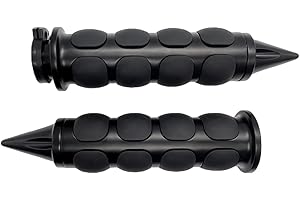 HADAXT Motorcycle Hand Grips 1 inch 25mm Universal Non-Slip Handlebar Throttle Grips Black Chrome for Harley Davidson Street Glide Sportster 883 Road King Dyna Electra Glide Softail Fatboy