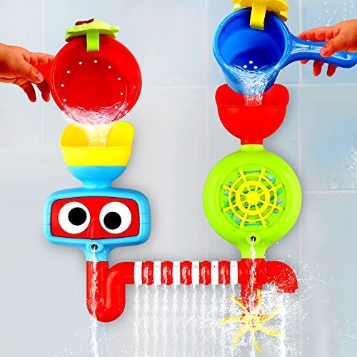 Baby Bath Toy - Waterfall Water Station with Two Stackable Cups by Playboom - Enhance Your Baby’s Thinking Ability and Creativity Great gift For Boys - Girls-Toddlers