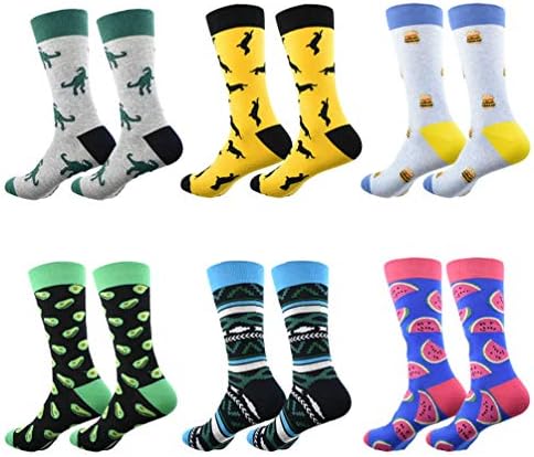 ARABINXIN Mens Fun Funky and Colorful Patterned Dress Socks with Cool and Crazy Designs