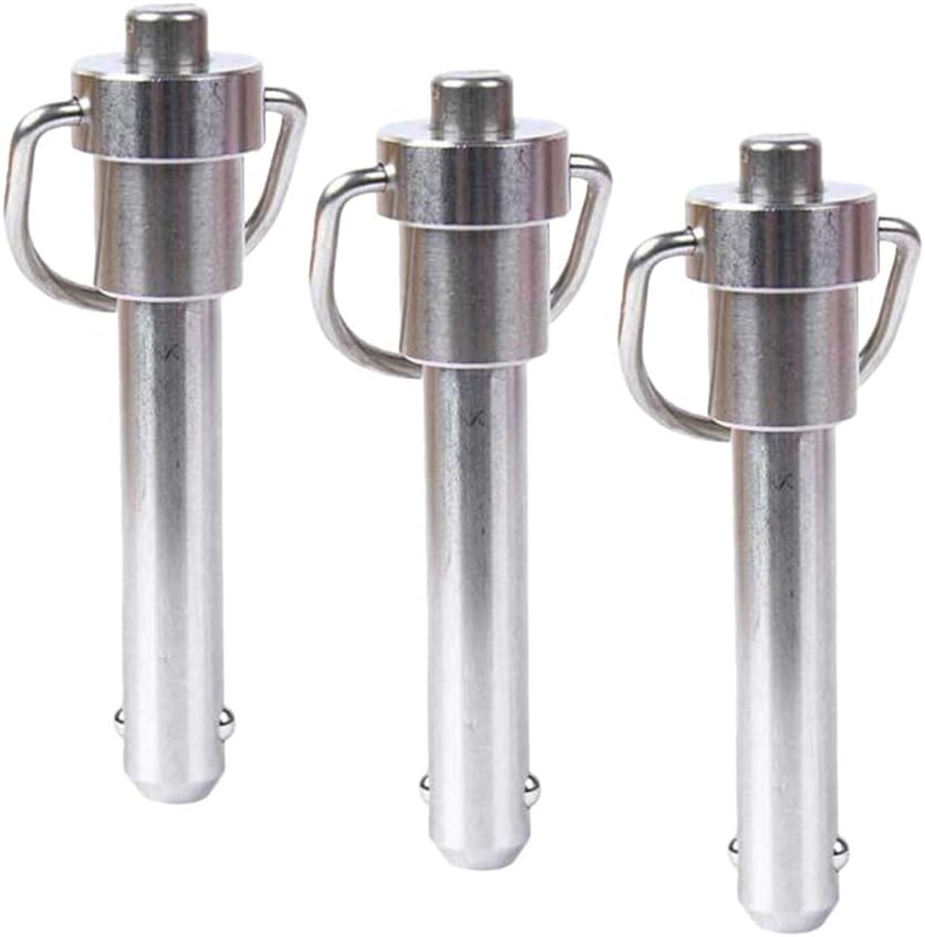 kesoto 3 Pcs Stainless Steel Push Button Quick Release Pin Ring Handle