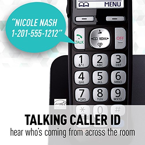 Panasonic KX-TGE233B Expandable Cordless Digital Phone with Large Keypad - 3 Handsets (Certified Refurbished)