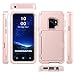 Galaxy S9 Case, Hidden Door Slim Wallet Case, Fits 2 Cards and Cash, Reinforced Drop Bumper Protection, Open Mirror, Front Frame Screen Protection For Samsung Galaxy S9 (2018) - Rose Gold