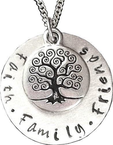 Hand stamped Jewelry-Personalized Sterling Silver Necklace -Tree of life- Family Necklace-