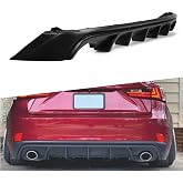 POWECHOX Rear Lower Bumper Diffuser Spoiler 5 Blade for Lexus IS350 2014 2015 2016 Models,Matte Black