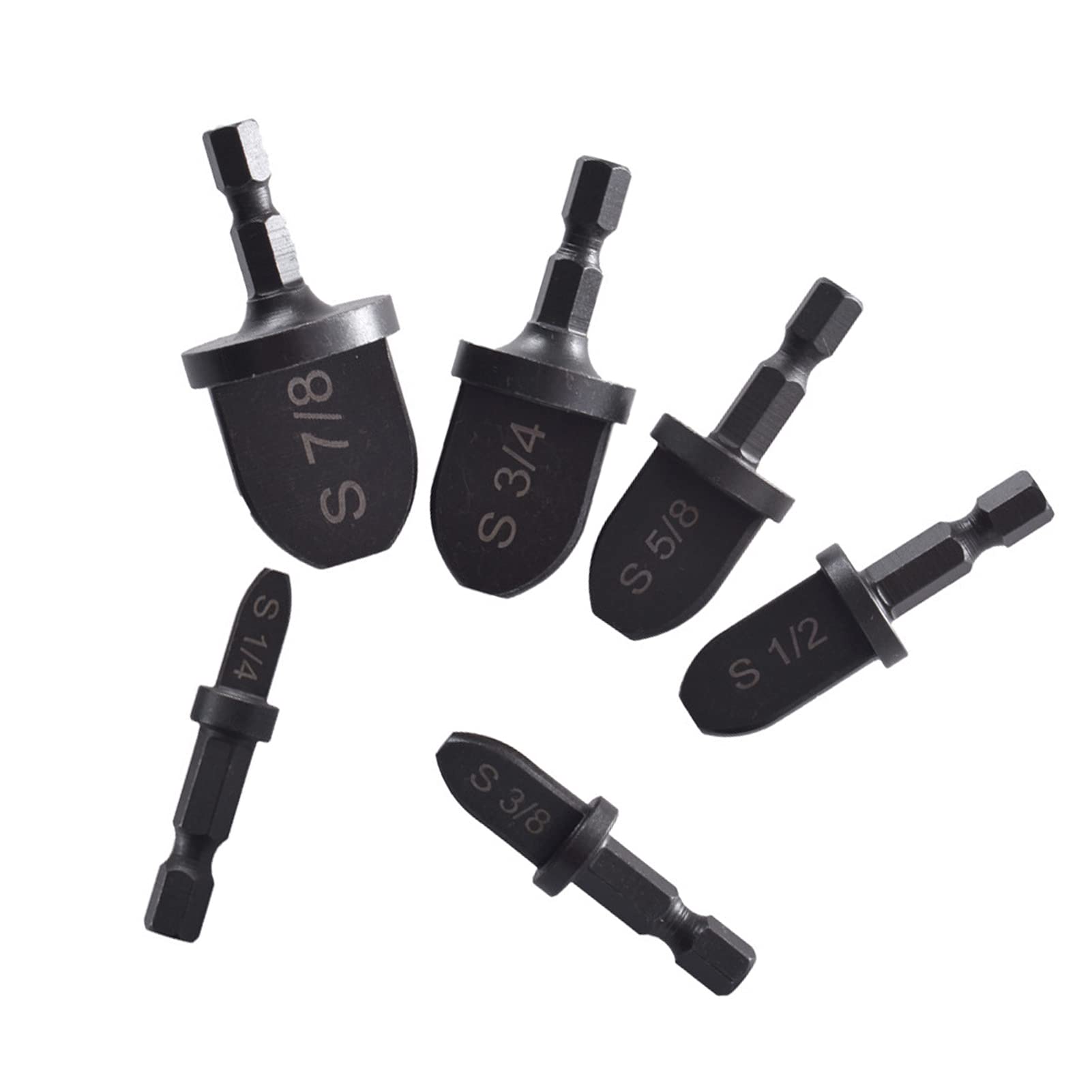 6Pcs Tube Expander Drill Bits Carbon Steel Hex Shank Flaring Spin Set for Air Conditioner Copper Pipe
