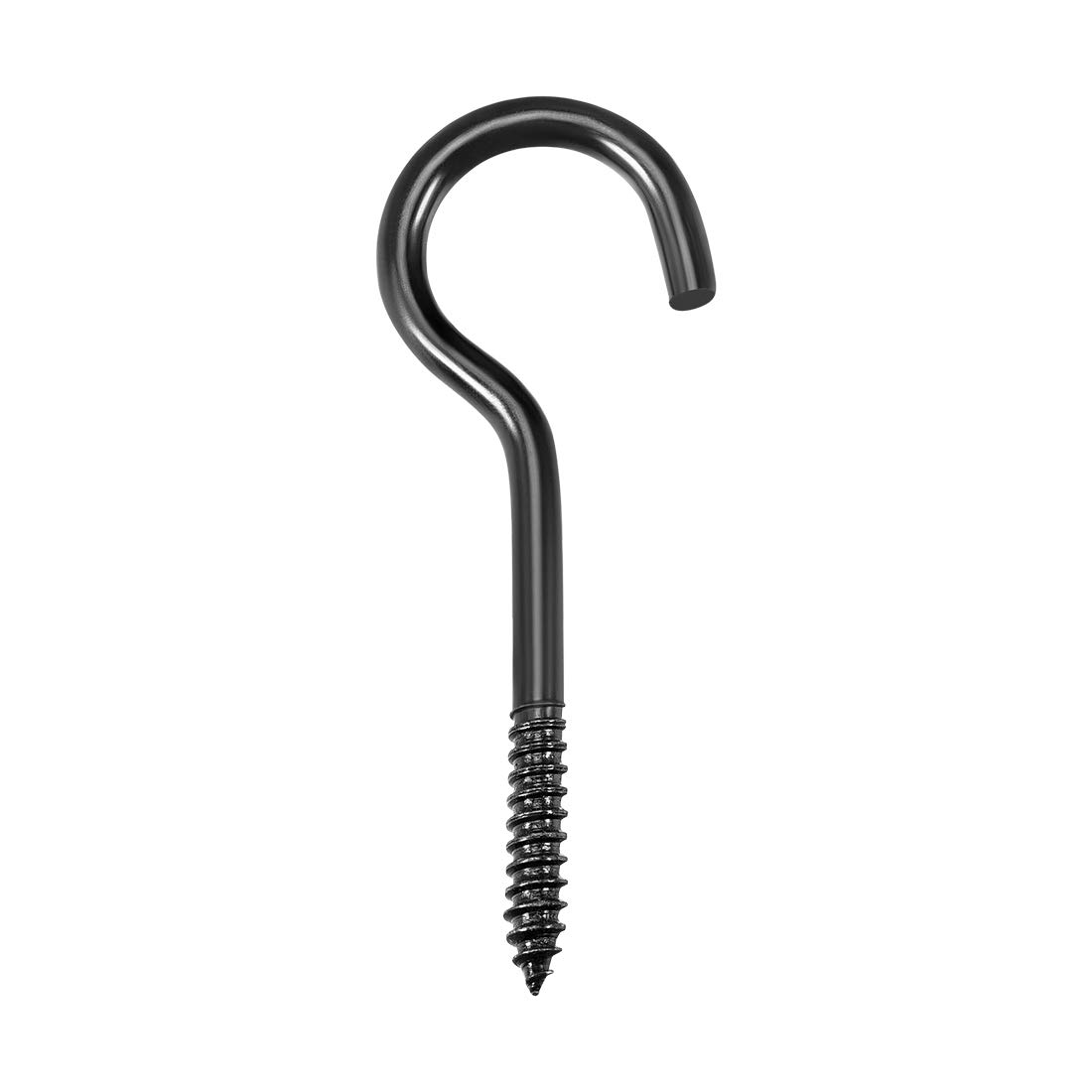 Sourcing Map 2" Eye Hooks - Self Tapping Screws, Screw-in Hanger, Eye-Shape Hooks, Black, 12pcs