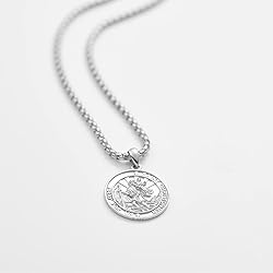 DOTBJ 925 Sterling Silver White Gold Plated Saint