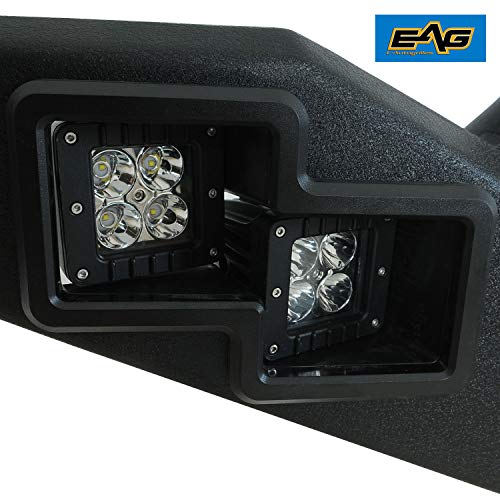 EAG Front Bumper with LED Lights and Winch Plate Fit for 0718 Wrangler