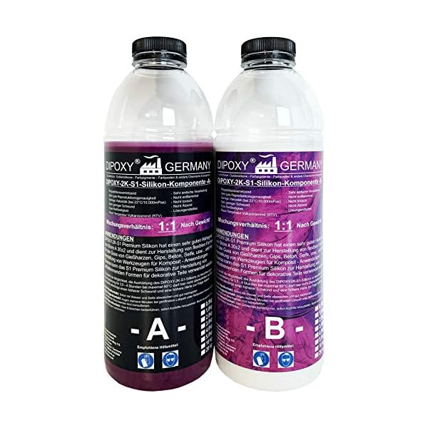 1000g Premium 2 Komponenten Silikon Typ S1 Dubliersilikon weich fÃ¼r Epoxidharz, Beton, Seife, Wachs, usw... (2 x 500g)