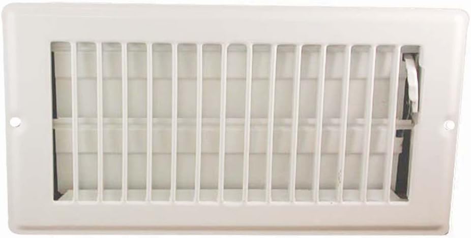 Registers, Grilles & Vents - DANCO 4-Inch x 10-Inch Steel Floor Register with 1-5/16 Inch Drop, White, 1-Pack (62070)