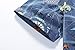 SSLR Men's Printed Button Down Casual Short Sleeve Denim Shirt (Large, Blue)
