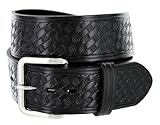 Men's Basketweave 1.75 Inch Wide Genuine One Piece Leather Utility Uniform Work Belt