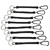 Shelure-Black-Fishing-Lanyard-Accessories-Plastic-Retractable-Coiled-Tether-with-Carabiner-for-Pliers-Lip-Grips-Tackle-Fish-Tools-Pack-of-8