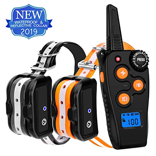 Gelicath Shock Collar for Dogs,1800ft 100% Waterproof Dog Training Collar with Beep/Vibration/Shock Collar with Remote for Small Medium Large Dogs (2 Collars)
