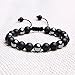 MAOCEN Handmade 8mm Bead Bracelets for Men (Black Onyx Stone and Hematite Braided)