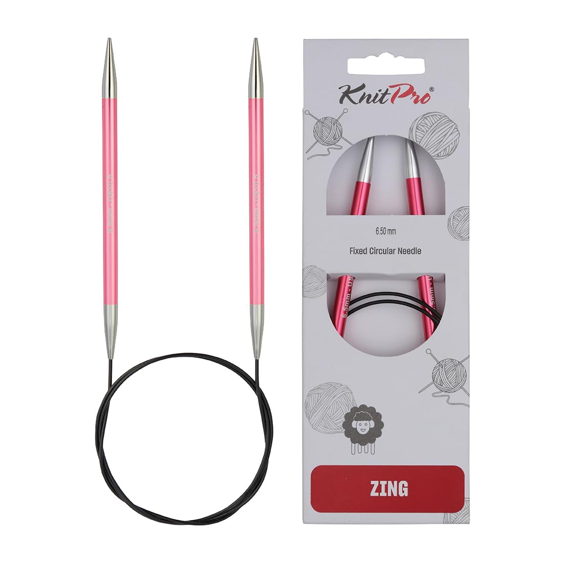 KnitPro Zing Fixed Circular Needles 60" (150cm) | Size 6.50mm