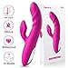 ZEMALIA Delia Rabbit Vibrator Rechargable G-Spot Clitoris Stimulator Waterproof Dildo Body-Safe Silicone Vagina Vibrating Heating Fuction Masturbator 10 Modes Red