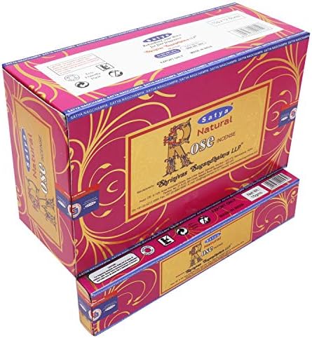 SATYA INCIENSO NATURAL ROSE (ROSAS) 15GR. X 12 CAJAS=180GR.: Amazon.es: Hogar