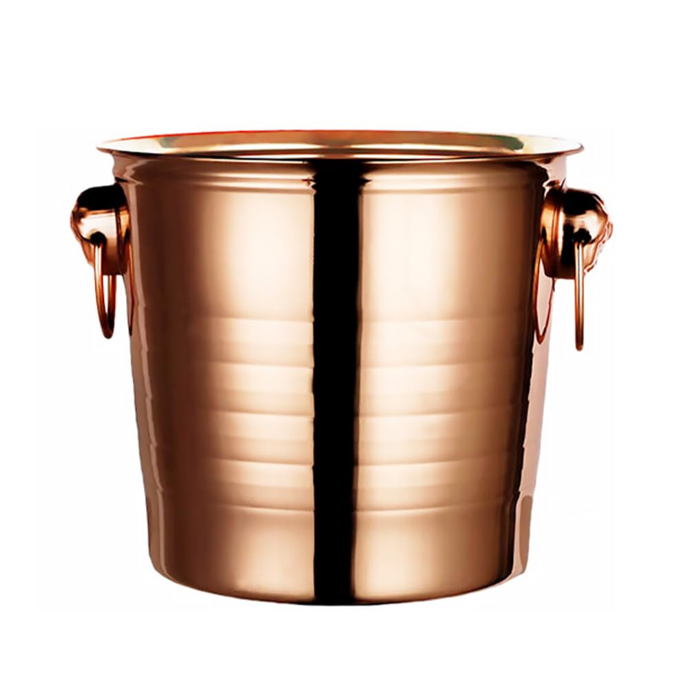 ice bucket for cocktail bar scoop black box- Thicken Stainless Steel Ice Bucket Bar Creative Ice Storage Barrel Rose Gold