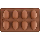 Mirenlife 8 Cavity Silicone Egg Pan, Egg Tray, Egg Shape Ice Tray, Silicone Pan for Cake Decorating, Chocolate, Candy, Jello,