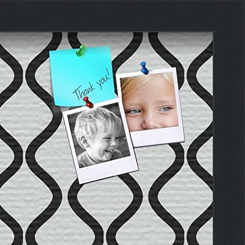 PinPix pin Cork Bulletin Board Made from Canvas, 194 12 x 36 Inches (Completed Size) and Framed in Satin Black (PinPix-194) - Thumbnail 2
