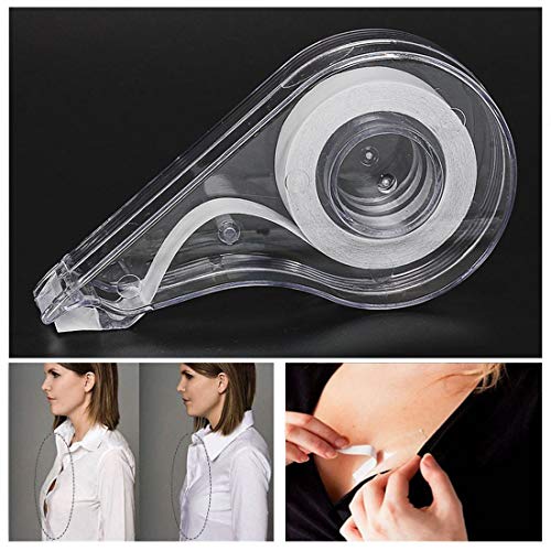Double Sided Fashion Body Tape For Clothing Dress Wedding Prom Lingerie Tape Adhesive with Dispenser White One Size - Thumbnail 4