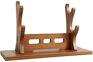 FGBETCV Wood Flute Stand, Flute Sword Display Stand Wooden Desktop Holder,Multi-Tier Stand for Collecting Flutes and Scabbards, Durable Wood Holder for Music Rooms (Walnut 2 Floors)