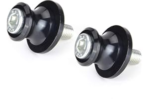 Goldfire 2pcs 10MM M10 X1.25 Motorcycle Swing arm Sliders Spools CNC Swing Arm Stand Screw for FZR 1000/600R/400 for Kawasaki Z750 /Z750S/ Z750R /ER-6F /ER-6N /Duke 125/200/390 (Black)