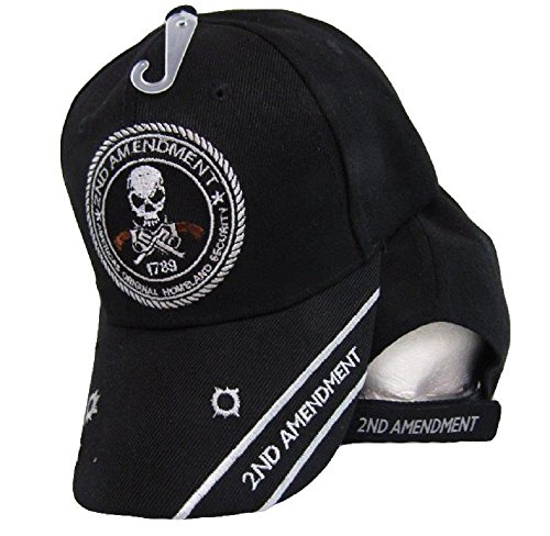 2nd Amendment Original Homeland Security 1789 Skull Black Embroidered Cap Hat