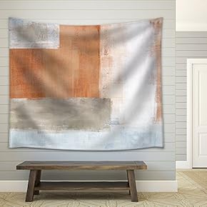 Grey and Brown Abstract Art Painting - Fabric Wall Tapestry Home Decor - 51x60 inches