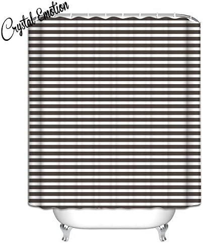 Extra Long Striped Shower Curtain,Grey/White