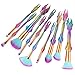 Cinidy Makeup brushes Set 10pcs 3D Mermaid Face Kabuki Brushes Cosmetic Brush Premium 3D Mermaid Handle High Density Soft Nylon Bristles Foundation Blush Eyeshadow Brushes …