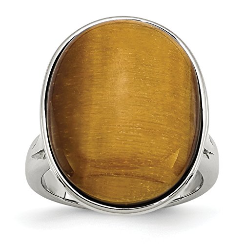 Chisel Stainless Steel Tiger's Eye Size 8 Ring