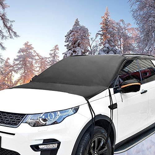 カーフロントカバー 車用凍結防止カバー 雪対策 霜よけ 日よけ 盗難防止挟み耳付きドアに挟む フロントガラス 凍結防止 設置簡単収納省スペース 四季対応 軽自動車 Suv車 普通車に適用 収納袋付き Colegiofrancesmarybuss Com