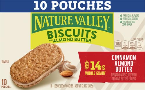 NATURE VALLEY BISCUIT SANDWICHES, CINNAMON ALMOND BUTTER, 10 CT, 13.5 OZ