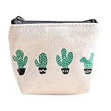 Womail Women Cute Zipper Wallet Card Coin Change Holder Handbags Cactus Series (White)