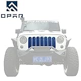 opar Gloss Blue Front Mesh Grille Insert for 2007-2015 Jeep Wrangler JK & Wrangler Unlimited (Pack of 7)