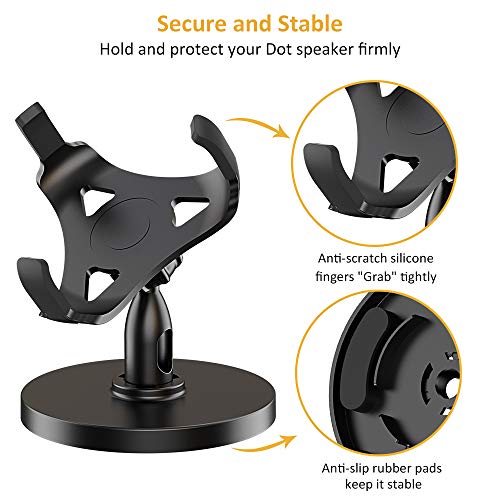 Comsoon Echo Dot Holder for 3rd Generation, 360° Adjustable Stand Bracket Mount with Rubber Protection for Home Speaker, Clever Dot Accessories Improves Sound Visibility & Appearance