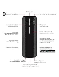Ultimate Ears BOOM 2 Phantom Wireless Mobile Bluetooth Speaker (resistente al agua y a prueba de golpes) Alineación del núcleo