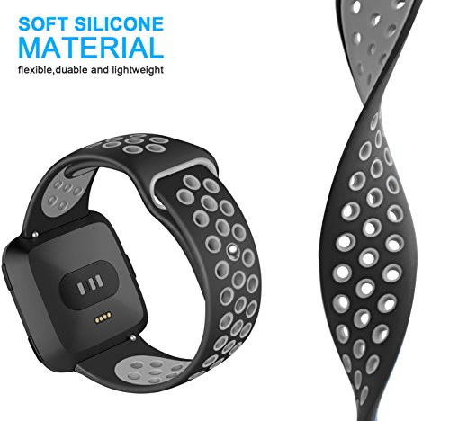 image for HUMENN For Fitbit Versa Bands, Replacement Accessory Breathable Sport 
