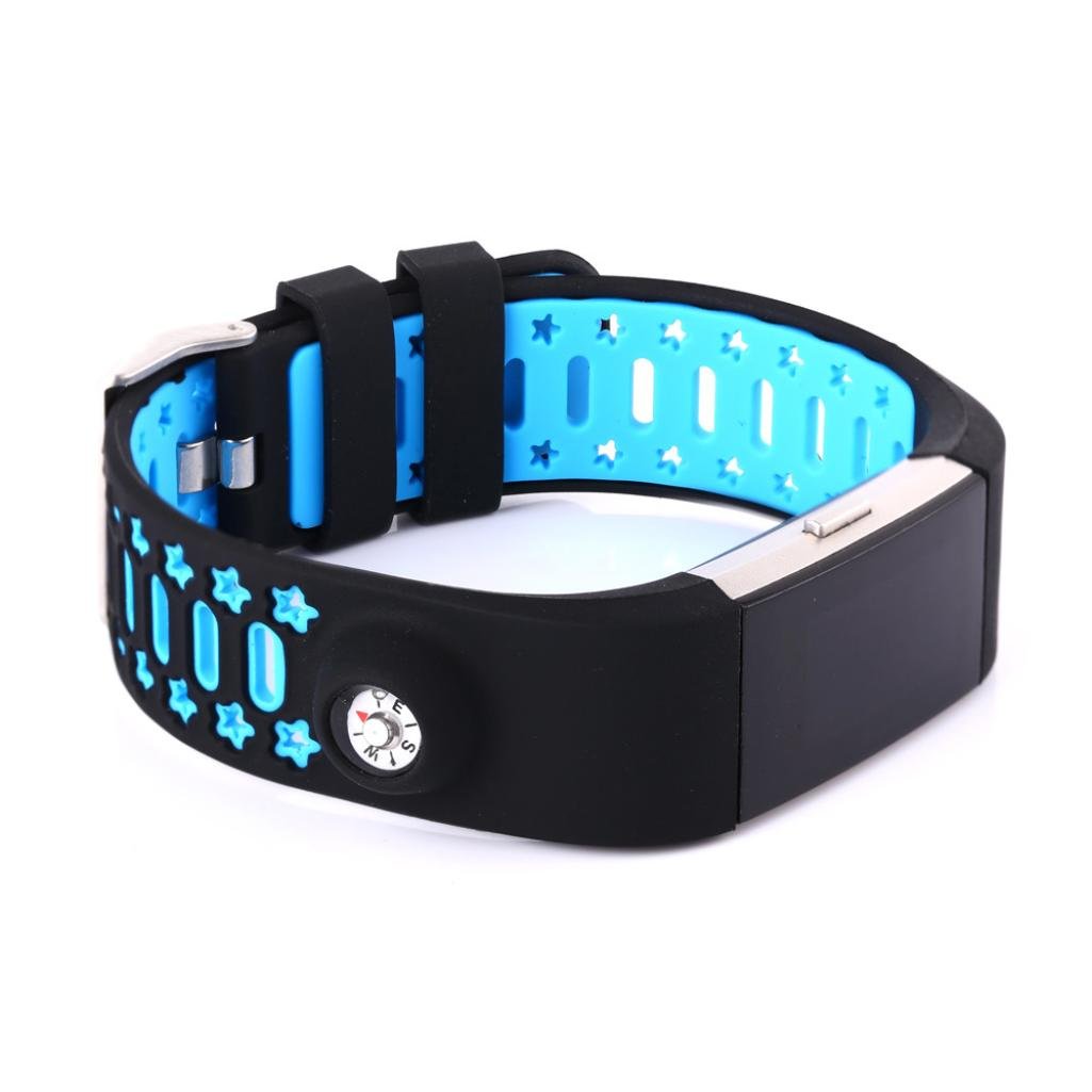 期間限定特価 Zty66スポーツシリコン時計バンドの交換用ピンバックル付きfitbit Charge 2 Five Pointed星パターン スカイブルー スカイブルー B06y4zs4bd Panchayatpost Com